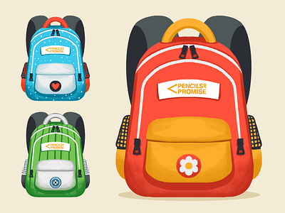 Pencils of Promise Virtual Backpack Illustrations art backpack bag branding charity children design design studio digital art digital illustration education graphic design illustration illustration art illustrator school school bag school stuff