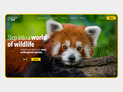 Prague Zoo website concept hero section prague typography ui web web design zoo