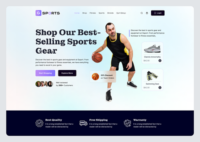 G-Sports - Sports Gear Landing Page apartement app architecture branding design design and development estate graphic design illustration landing page logo responsive sports ui web web banner web design website website design website dev