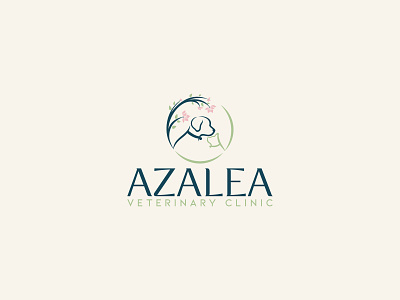 Veterinary Logo, Azalea Logo, Cat And Dog Logo, animal care animal logo azalea logo branding cat dog logo cats and dogs custom logo design logo dog clinic logo dog logo dog training logo logo design logo maker logoconcept logotype pet logo veterinary clinic logo veterinary logo