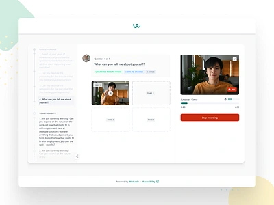 Video Interviews questions candidates flat hiring hr interview interviews product design rec recording recruitment ui usability testing user experience ux video video interviews workable
