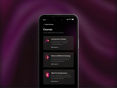 LEOS | Explore Web3 with engaging courses app courses crypto dark mode dark theme design graphic design learn responsive stack ui ux web3