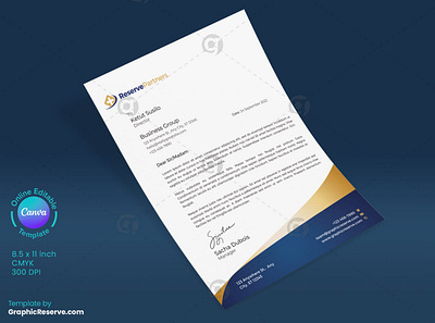 Professional Business Letterhead Template - Modern & Editable business letterhead dental letterhead dental letterhead canva template dental stationery dentist service letterhead letterhead design medical letterhead stationery design