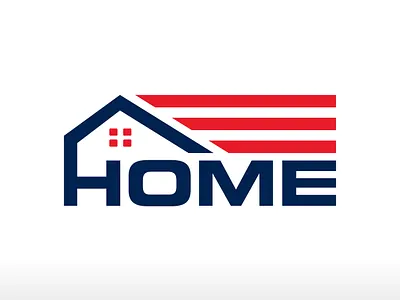USA House Logo Design America House Logo Patriotic House Logo US house