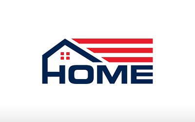 USA House Logo Design America House Logo Patriotic House Logo US house