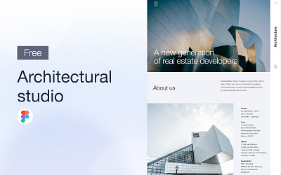 Architectural studio Free Figma website template for Webflow architect design free gallery portfolio template web dedign webflow website