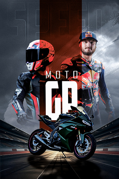 Moto gp post branding graphic design