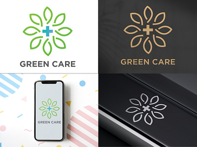 Green care Medical service Logo Design branding business logo care colorful logo company logo design graphic design green health hospital icon leaf life logo logo design logo inspire medical sale service vector