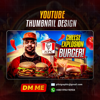 Food YouTube Thumbnail Design banner branding brochure design business cover cover art flyer graphic design logo manipulation photo editing podcast post print design social media post thumbnail ui youtube