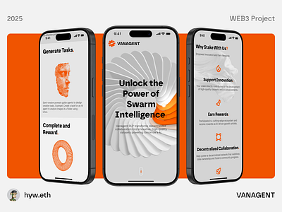 VANAGENT | Unlock the Power of Swarm Intelligence | Landing Page 3d animation app bitcoin blockchain branding btc crypto design graphic design homepage illustration landingpage minimal minimalist motion graphics ui web web3 website