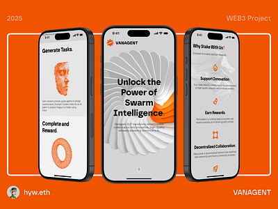 VANAGENT | Unlock the Power of Swarm Intelligence | Landing Page 3d animation app bitcoin blockchain branding btc crypto design graphic design homepage illustration landingpage minimal minimalist motion graphics ui web web3 website