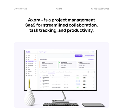 SaaS Project Management Tool UX/UI Design Case Study | Axora b2b saas app clean saas design dashboard design figma design project management project management tool saas saas app saas app design saas case study saas design saas product saas product design saas product uxui design saas project management saas project management tool saas uxui design saas uxui design case study