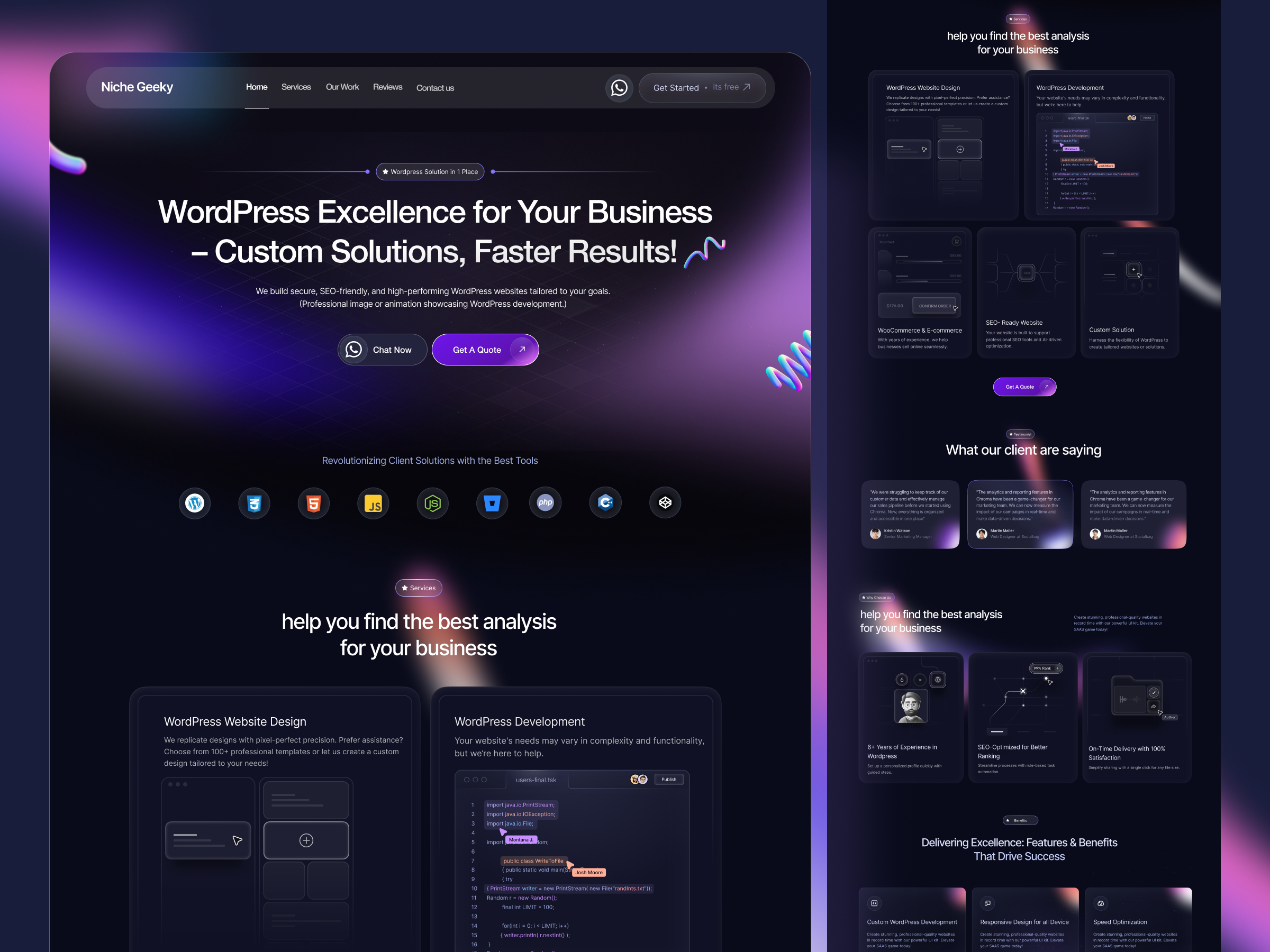 Example of Web Development Services Landing Page