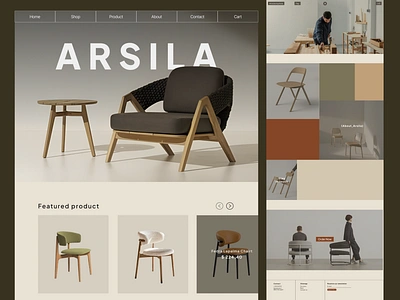 Arsila – Furniture Website calm chair color decor earth furniture home hover ikea interior living minimalism product room simple table ui ux web website