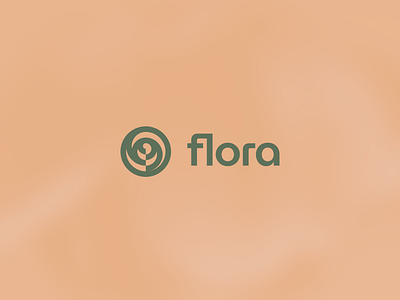 Flora – Logo Design biege branding circle flat flower geometric green logo minimal orange pearl