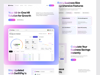 HR Management Saas Website-Swiftpay career crm design employee hr management hr website jobseeker landing landing page management saas saas solution saas website startup uiux web web design website