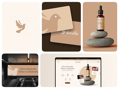 Dovelle Branding branding design landing page logo serum skincare ui ux web