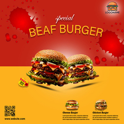 Beef Burger branding design graphic design product design social media post