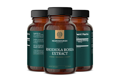 RHODIOLA ROSEA EXTRACT angelica ashwagandha botanical healthcare label medicinal plant packaging rhodiola rosea supplement