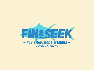 FIN & SEEK branding design fishing flat fly fishing fly shop graphic design illustration logo lures minimal outer banks rods sketch