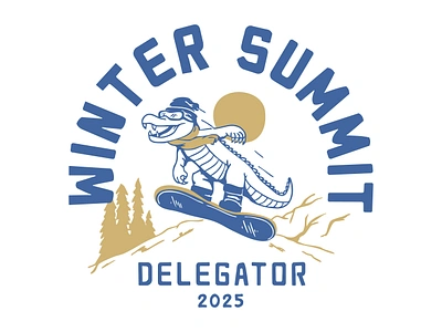 Delegator Winter Summit T-Shirt alligator badge branding croc crocodile design gator hand drawn illustration logo t shirt tshirt winter