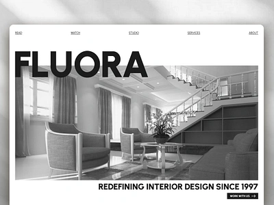 FLUORA - Website Design for an Interior Design Studio architecture design grayscale grid interior design interiordesign landing page monochrome studio typography ui ui design website website design whitespace