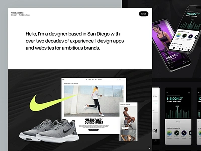 Gabadilla.com — New 2025 Portfolio app design gsap homepage landing page minimal nike portfolio san diego ui design ux design website