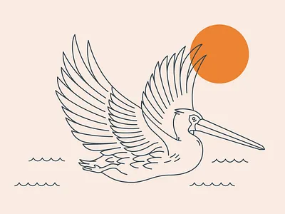 Pelican Illustration ale beach beer bird brand brand assets branding brewery design drawing graphic design illustration illustrator logo orange pelican vector