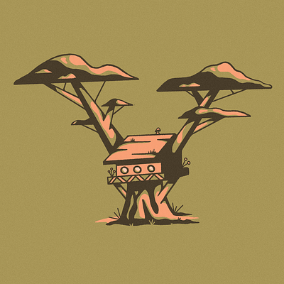 36 Days of Type Y forest illustration logo mushroom nature tree treehouse