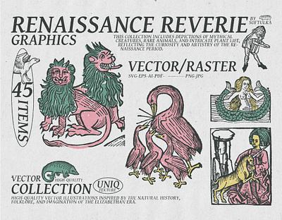 Renaissance Reverie Vector Collection design graphic assets graphic design illustration retro vector vintage