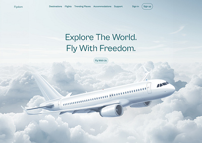 Travelling Hero Section ✈️ airplane airplanes app appdesign blue branding cloud clouds design figma fly freedom illustration ios logo plane planes sky ui ux