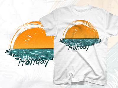 Lake beach holiday adventure t shirt design summer