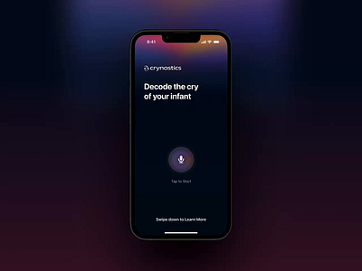 Infant Cry Decoding App dark theme ios machine learning mobile ui ux