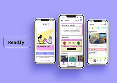 Readly : An app for readers app branding graphic design logo ui