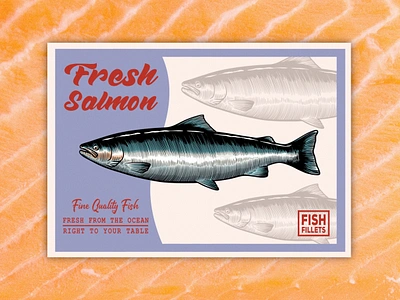 Vintage Salmon Illustration for Retro Packaging Design classic packaging engraved salmon art engraving style art fish packaging design food packaging design fresh seafood design hand drawn illustration hand drawn packaging premium packaging retro packaging design retro style illustration salmon illustration salmon product design salmon vintage label seafood packaging vector illustration vintage label design vintage packaging vintage product design vintage salmon art