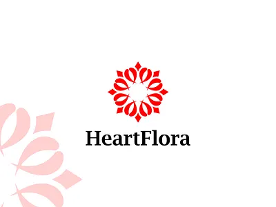 HeartFlora Logo Design. brand identity branding floral logo heart logo heartflora logo icon leaf logo logo logo design logomark logotype love logo minimal minimalistic logo nature logo popular logo typography vector