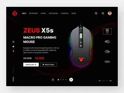 #9 Concept Shot - Fantech | Zeus X5s app concept design design ecommerce fantech figma gaming interface product store ui ui design ux web web design zeus