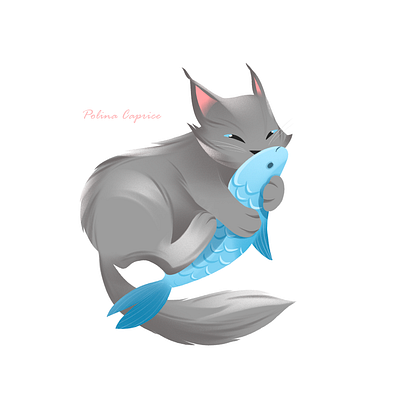 Caught a fish! cat character cats illustration character design children art children book children book illustration childrens book cute character digital art digital painting illustration kidlit kidlitart kids illustration kitten picture book