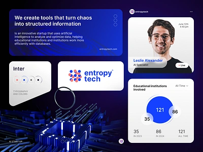 entropy tech logo☄️ abstract logo balls blue branding coporate crypto dots logo entropy finance fintech logo scientist tech logo visual identity