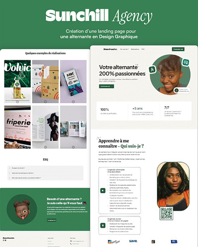 Landing page for a student agency agency website branding figma framer green landing landing page modern design student ui ui design web web agency webdesign