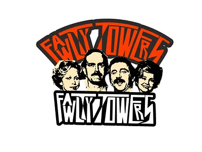 Fawlty towers tshirt design 3d animation art branding design designer gradient graphic design illustration logo motion graphics tshirt tshirtdesign typographhy typography ui ux vector