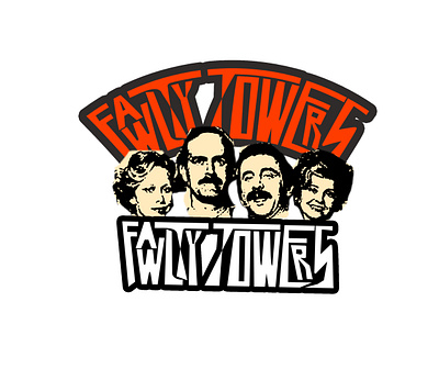 Fawlty towers tshirt design 3d animation art branding design designer gradient graphic design illustration logo motion graphics tshirt tshirtdesign typographhy typography ui ux vector