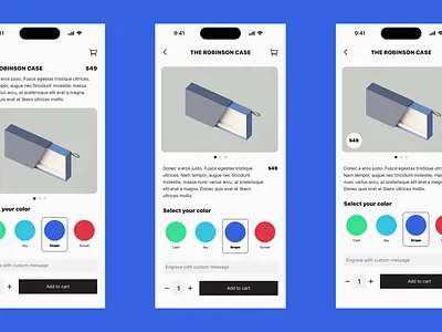 Product Detail Page - Alignment Options alignment auto layout ecommerce mobile mobile design product design product detail shopping ui ux design