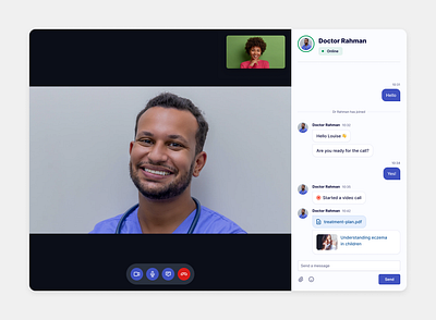 Telehealth chat health healthcare telecare telehealth ui user interface video call web