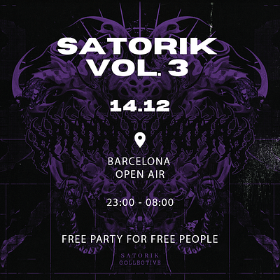 Event Poster Design For "Satorik" Collective coverart coverdesign darkart design digital digitalartist eventposter graphic design illustration logo socialmedia techno technocollective