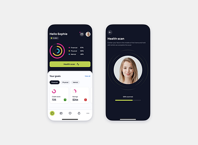 Health scan app face scan health health scan health tracker health tracking ios ios app mobile mobile app ui