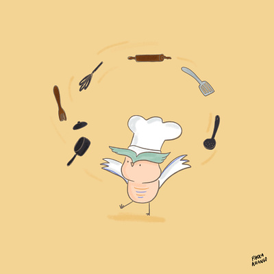 Chef Trixie character chef digital digital illustration illustration owl