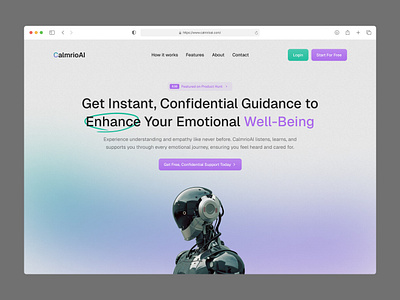 CalmrioAI - Hero Section Redesign calmrioai figma framer hero section redesign landing page design product design responsive design uxui design web design
