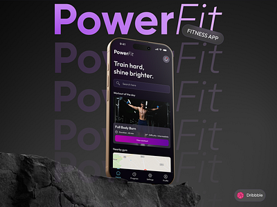 PowerFit - Your fitness companion app app design app ui design fitness fitness app powerfit app ui uiux ux wod workout of the day