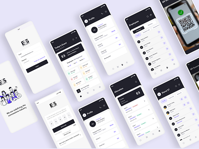 Eats2Seats App | Modern Staffing Made Simple 🍽️ app design events graphic design illustration ios login mobile purple qr staff staffing ui ux